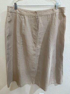 Charter Club Neutral Beige Midi A-Line Skirt